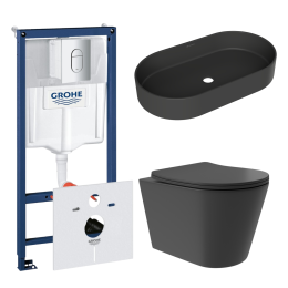 Комплект инсталляции GROHE Rapid SL NW0145/S с унитазом Aqueduto CONE Plus CONT0240 и раковиной Aqueduto ESPIRAL ESP0240 (NW0457)