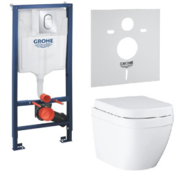 Комплект инсталляции GROHE Rapid SL с подвесным унитазом Euro Ceramic и сиденьем (36501000)