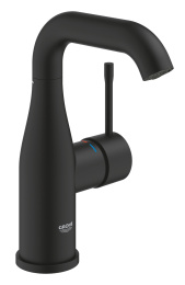 Смеситель для раковины GROHE Essence без донного клапана, M-size, фантомный черный (24176KF1)