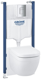 Комплект инсталляции GROHE Solido 5 в 1 с унитазом Euro Ceramic и сиденьем (39889000)