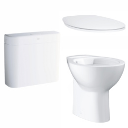 Унитаз напольный безободковый GROHE Bau Ceramic с бачком и сиденьем с микролифтом, альпин-белый (NW0051-1)
