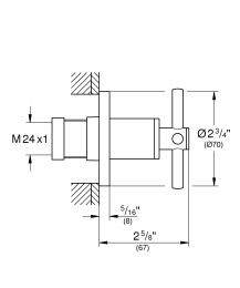 Внешняя часть вентиля GROHE Atrio, крестообразная ручка, хром (19069003)