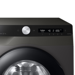 Стиральная машина Samsung WW70AG6S23AXLP с программой ускоренной стирки 7 кг, Инокс/Черная панель