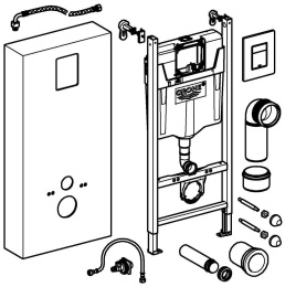 Система инсталляции GROHE Solido Monobloc для подвесного унитаза, сланцево-серый (39377XI0)
