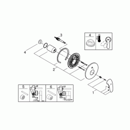 Внешняя часть смесителя для ванны GROHE Eurostyle Solid, белая луна (29099LS3)