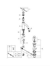 Смеситель для раковины GROHE Essence с донным клапаном, S-size, хром (23589001)