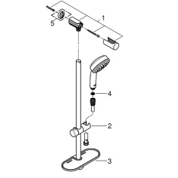 Душевой гарнитур GROHE Tempesta Cosmopolitan 100 с мыльницей, 1 режим струи, душевая штанга 600 мм, 7 л/мин, хром (26083002)