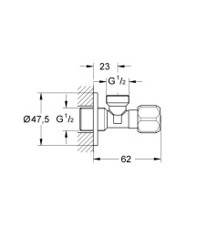 Универсальный угловой вентиль GROHE 1/2", хром (2201600M)
