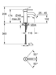 Смеситель для раковины GROHE Essence, S-size, матовый черный (235902431)