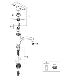 Смеситель для кухни GROHE Eurosmart, хром (30260003)