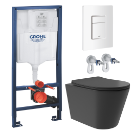 Комплект инсталляции GROHE Rapid SL 38772SH0 с унитазом Aqueduto CONE Plus CONT0240 и сиденьем с микролифтом (NW0223)
