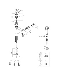 Смеситель для раковины GROHE Eurosmart Cosmopolitan с гигиеническим душем, M-size, хром (24191000)