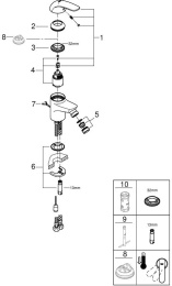 Смеситель для биде GROHE Euroeco, S-size, хром (32882000)