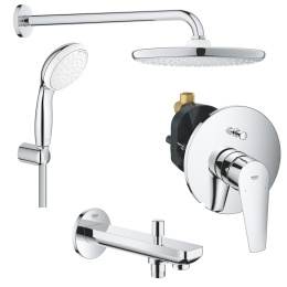 Душевая система GROHE BauEdge со смесителем для ванны, хром (1000190)
