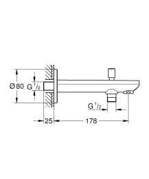 Душевая система GROHE BauEdge со смесителем для ванны, хром (1000190)