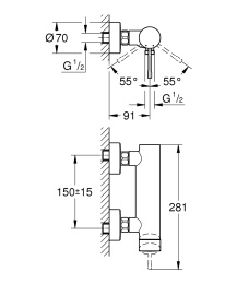 Смеситель для душа GROHE Essence, суперсталь (25252DC1)