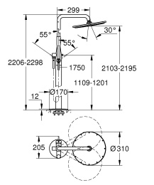 Душевая система GROHE Essence со смесителем для душа, хром (23741001)
