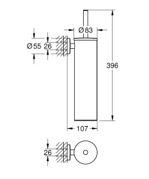 Туалетный ёршик GROHE Essentials с держателем, суперсталь (40696DC0)