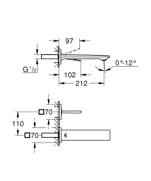Внешняя часть смесителя для раковины GROHE Allure скрытого монтажа, на 2 отверстия, M-Size, теплый закат матовый (19386DL2)