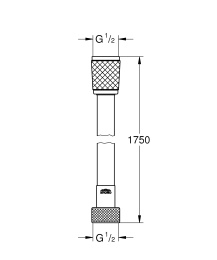 Душевой гарнитур GROHE Tempesta 110, 1 режим струи, душевая штанга 600 мм, 16.6 л/мин, хром (27853003/U), уцененный товар