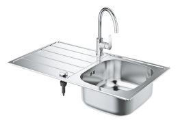 Мойка со смесителем GROHE K200 45-S 86/50 1.0, нержавеющая сталь (31562SD1)