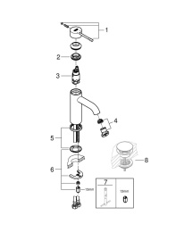 Смеситель для раковины GROHE Essence, S-size, хром (23590001)