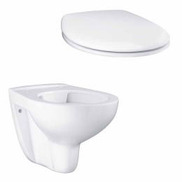 Унитаз подвесной безободковый GROHE Bau Ceramic с сиденьем с микролифтом, альпин-белый (NW0005)