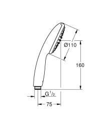 Ручной душ GROHE Tempesta 110, 7,6 л/мин, 1 режим, хром (27923003/U), уцененный товар
