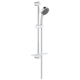 Душевой гарнитур GROHE QuickFix Vitalio Comfort 100 с мыльницей, 2 режима струи, душевая штанга 600 мм, 9,5 л/мин, хром (26398000)