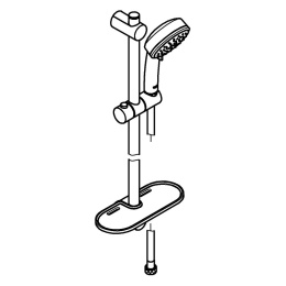 Душевой гарнитур GROHE QuickFix Vitalio Comfort 100 с мыльницей, 2 режима струи, душевая штанга 600 мм, 9,5 л/мин, хром (26398000)