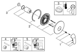 Внешняя часть смесителя для душа GROHE Eurostyle, белая луна (29098LS3)