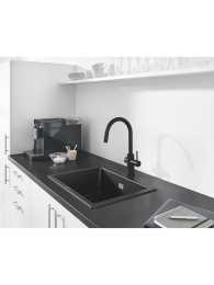 Смеситель для кухни GROHE Blue Professional с функцией фильтрации, с системой охлаждения и газирования воды, Wi-Fi, черный матовый (31323KS2)