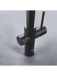 Смеситель для кухни GROHE Blue Professional с функцией фильтрации, с системой охлаждения и газирования воды, Wi-Fi, черный матовый (31323KS2)