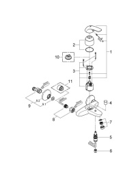 Смеситель для ванны GROHE Euroeco, хром (32743000)