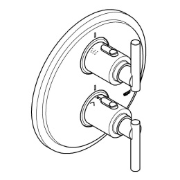 Внешняя часть термостата для ванны GROHE Atrio Jota, хром (19399000)