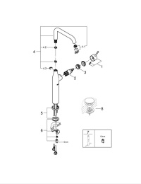 Смеситель для раковины GROHE Essence, XL-size, хром (32901001/U) (царапины на корпусе)