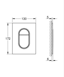 Панель смыва для унитаза GROHE Arena Cosmopolitan S, фантомный чёрный (37624KF0)