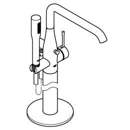 Внешняя часть смесителя для ванны GROHE Essence напольного монтажа, хром (23491001)