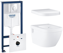 Комплект инсталляции GROHE Rapid SL 4 в 1 с унитазом Euro Ceramic и сиденьем (NW0136)