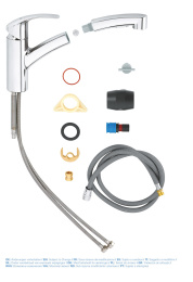 Смеситель для кухни GROHE Eurosmart с вытяжным душем, хром (30305000)