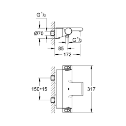 Термостат для ванны GROHE Grohtherm 2000, хром (34464001/U2), уцененный товар