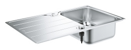 Мойка GROHE K500 45-S 86/50 1.0 оборачиваемая с корзинчатым вентилем, нержавеющая сталь (31571SD1)