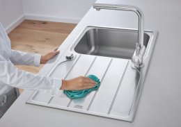 Мойка GROHE K500 45-S 86/50 1.0 оборачиваемая с корзинчатым вентилем, нержавеющая сталь (31571SD1)