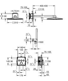 Душевая система GROHE SmartControl с термостатом для душа, хром (34873000)