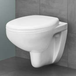 Унитаз подвесной безободковый GROHE Bau Ceramic с сиденьем с микролифтом, альпин-белый (NW0005)