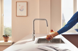 Смеситель для кухонной мойки GROHE Blue Pure Start с функцией фильтрации, без фильтра в комплекте, суперсталь (30595DC0)