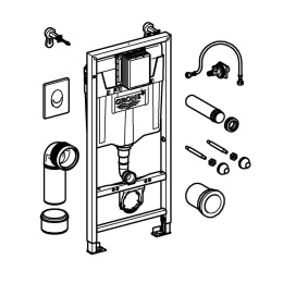 Комплект инсталляции для унитаза GROHE Rapid SL 3 в 1 с панелью смыва Skate Air, альпин-белый (38722001)