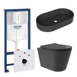 Комплект инсталляции GROHE Rapid SL 38772SH0 с унитазом Aqueduto CONE Plus CONT0240 и раковиной Aqueduto ESPIRAL ESP0240 (NW0456)