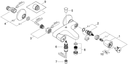 Смеситель для ванны GROHE Costa S, хром (25483001)