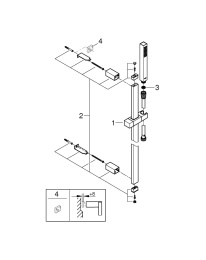 Душевой гарнитур GROHE Euphoria Cube Stick, 1 режим струи, душевая штанга 600 мм, 15 л/мин, хром (27936000)
